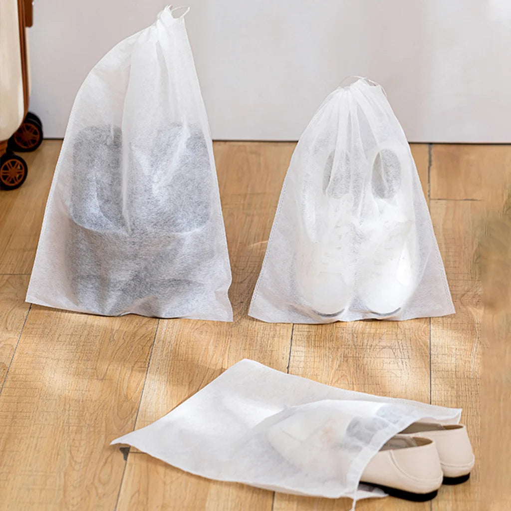 10pcs Shoes Storage Bag Closet Organizer Non-woven Travel Portable Bag Waterproof Pocket detail view