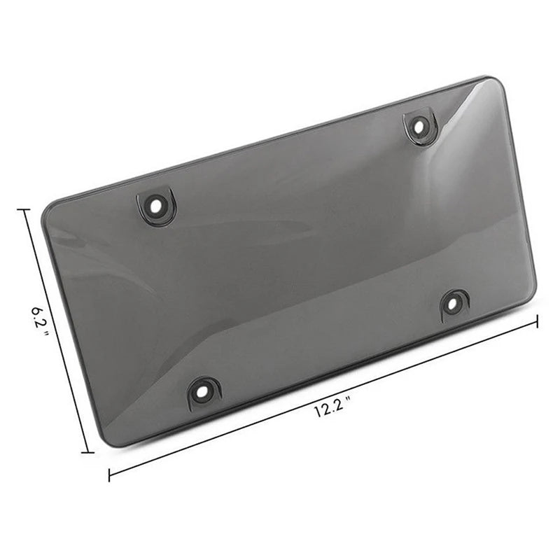 Smoked License Plate Cover & Frame | Tinted Shield, Flat & Bubbled, Universal Car Fit
