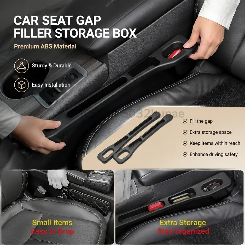 2PCS Car Storage Strips Seat Crevice Storage Box Car Seat Gap Filler Between Seats Crevice Interior Decoration Auto Accessories