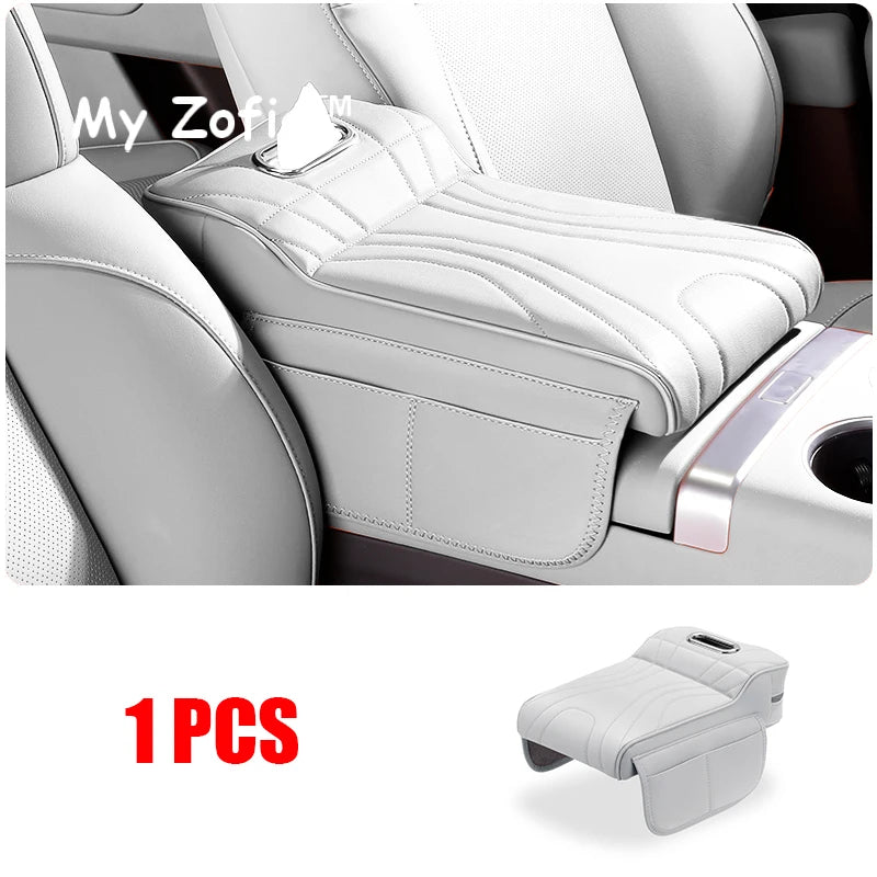 For JETOUR T2 Shanhai T2 2024 2025 2026 Car Armrest Box Height Increase Pad Leather Protective Cover Storage Bag Car Accessories