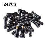 Black TR414 Tubeless Car Tire Valve Stems with Caps | Snap-in Rubber Tire Valve Stem Cov detail view