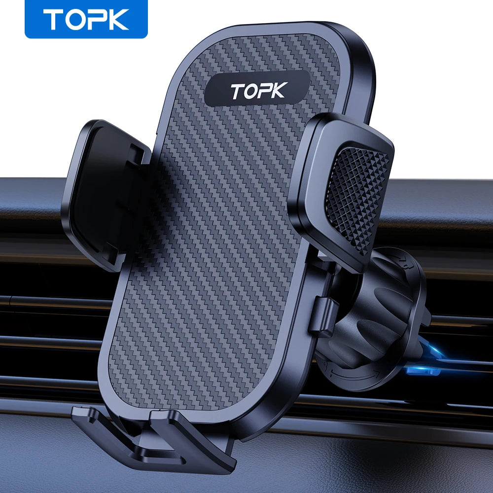 TOPK D42-G Car Phone Holder Mount, Upgraded Metal Hook Cell Phone Holder For Car Air Vent Compatible