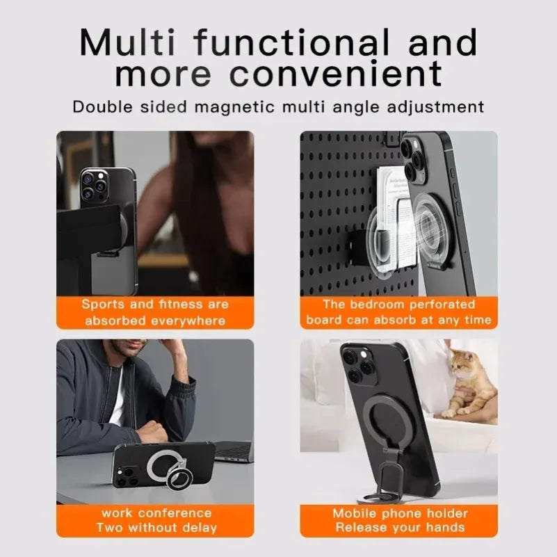 2025 Dual-Mode Phone Grip | Double-Sided Magnetic Ring Stand and Kickstand for MagS additional angle