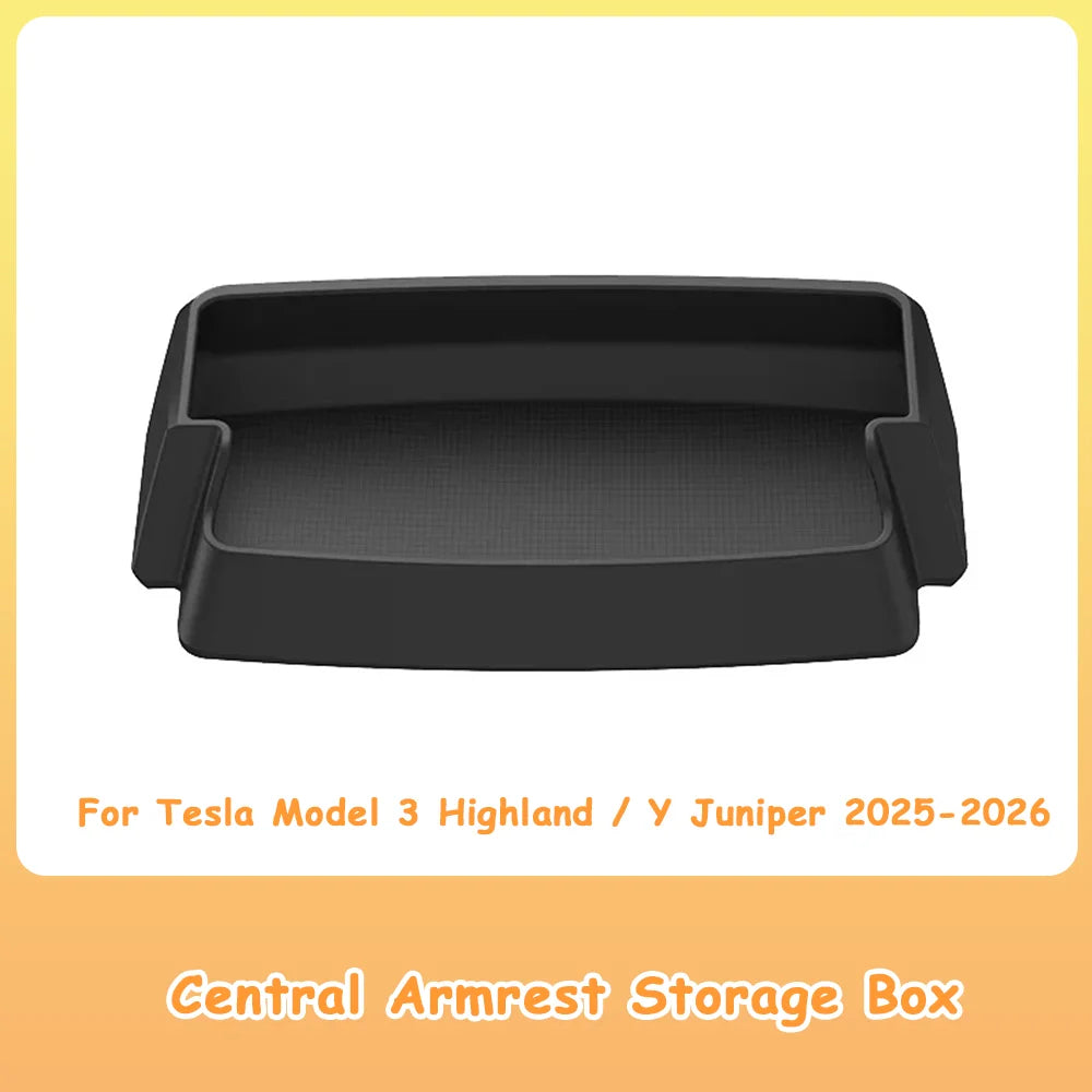 Central Armrest Storage Box for Tesla Model 3 Highland | Multi-Functional Glasses and Ph detail view