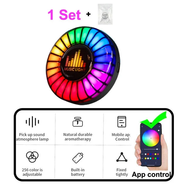 Car Air Freshener with LED Aroma Decorate Atmosphere Fragrance Accessorie RGB Strip additional angle