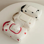 Car Tissue Box Hanging Cartoon Embroidery Bear Seat Back Baby Stroller Diaper Storage