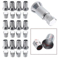 TR413 Chrome Tire Valve Stem Covers | 24-Pack Hex Sleeve Set for Car Truck SUV