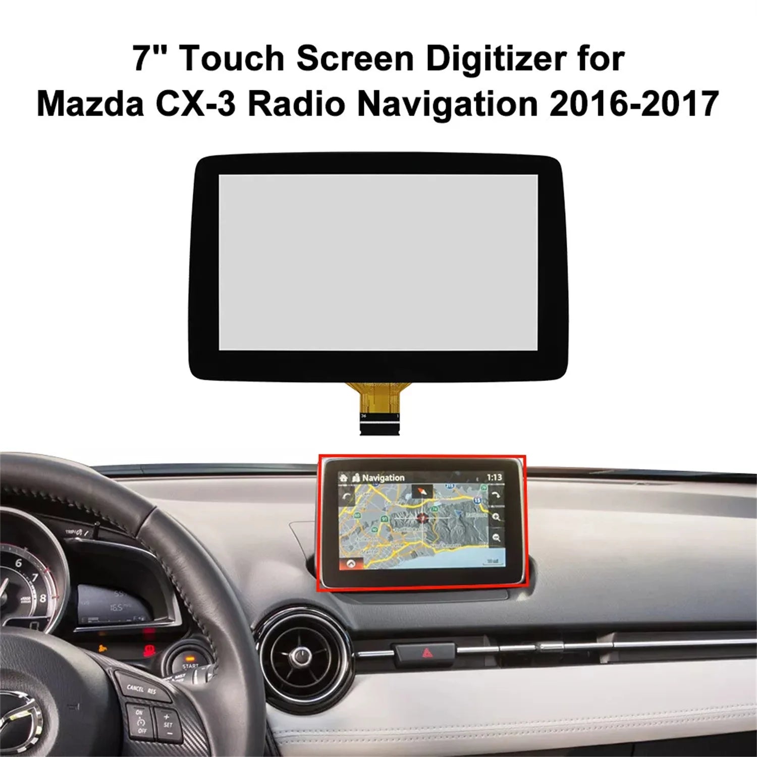 1pc 7 Inch Touch Screen Digitizer TM070RDZ38 for Mazda 3 CX-3 MX-5 Radio Navigation 2 lifestyle view