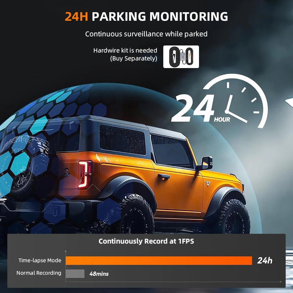 4K Rearview Mirror Dash Cam | 11.28" Touch Screen, Night Vision, GPS, Dual Lens additional angle