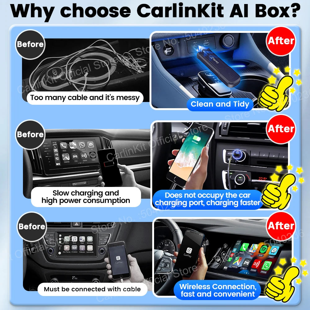 2air Mini 5 Pro CarlinKit 5.0 Wireless CarPlay Wireless Android Auto Box 5Ghz WiFi BT alternate view