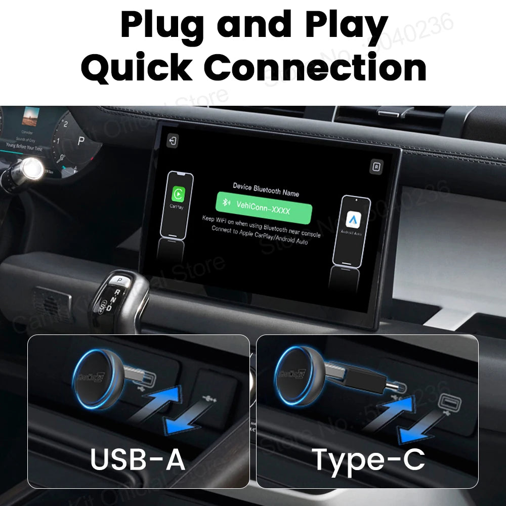 Carlinkit Mini Ultra Wireless CarPlay Adapter | 5.0 WiFi Bluetooth for OEM Cars additional angle