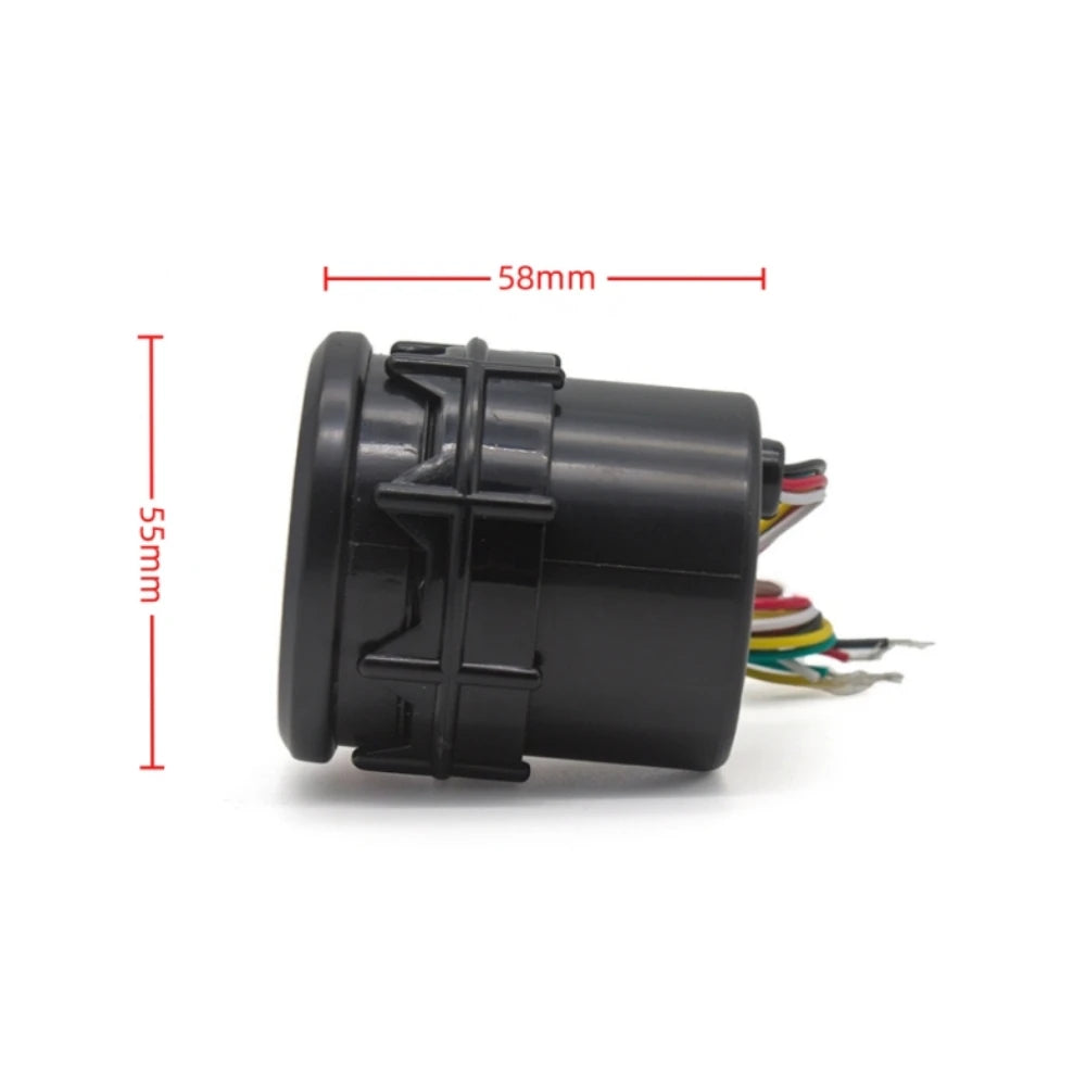 2″ 52mm 7-in-1 Car Gauge Set with Smoke Lens | Tachometer, Boost, Vacuum, Temp, Oil Pr close-up view