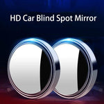 2Pcs Round Frame Convex Blind Spot Mirror Safety Driving Wide-angle 360 Degree Adjusta close-up view