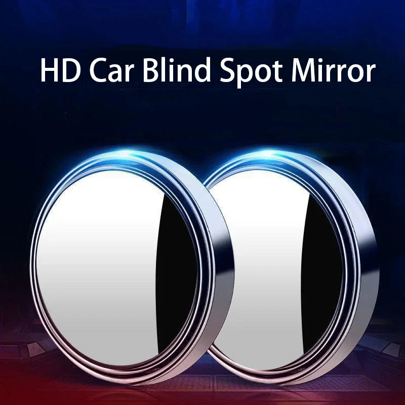2Pcs Round Frame Convex Blind Spot Mirror Safety Driving Wide-angle 360 Degree Adjusta close-up view