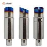 Stainless Steel Car Exhaust Pipe Straight Drum Muffler | Universal 51-63mm Inlet 89mm close-up view