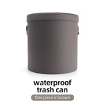 Car Trash Can Organizer Waterproof Round Garbage Storage Basket detail view