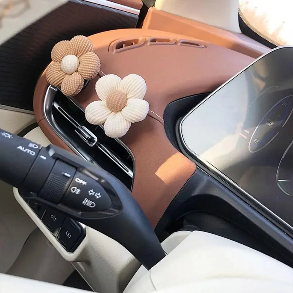 2PCS Sweet Flower Shaped Car Mini Hooks, Dashboard, Rear Seat Car Clothes Rack Storage close-up view