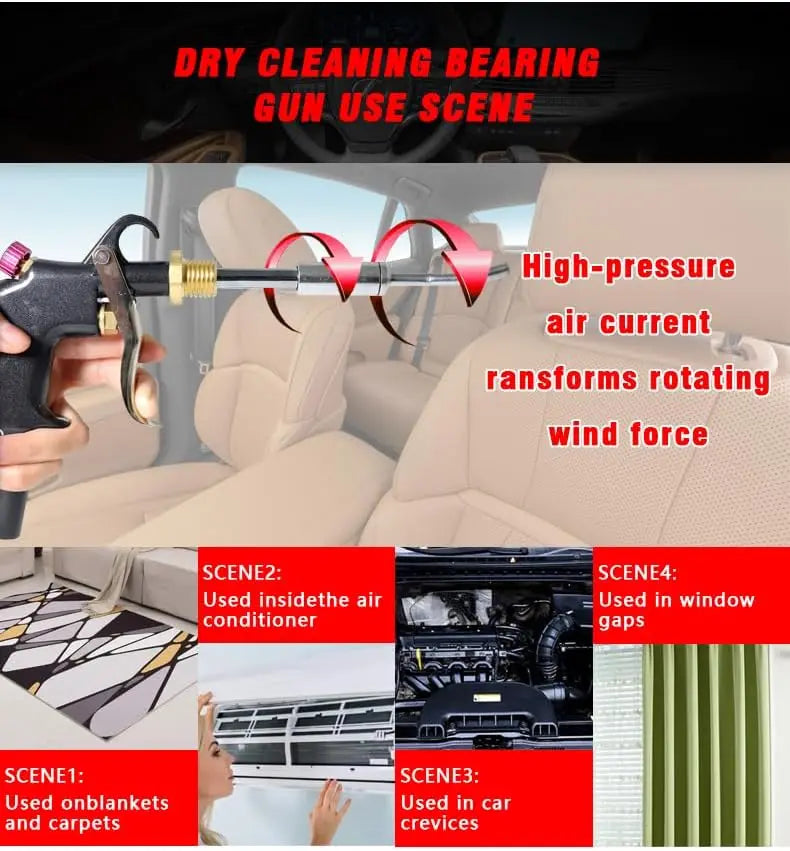 Tornador Air Blow Gun | High Pressure Car Detailing Cleaning Tool with Nozzle close-up view
