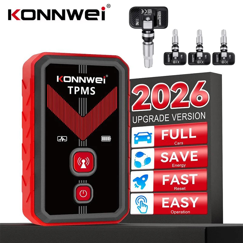 KONNWEI TK100 TPMS Programming Tool | 4 Sensors 315/433MHz Car Tire Pressure Diagnostic Relearn Tool
