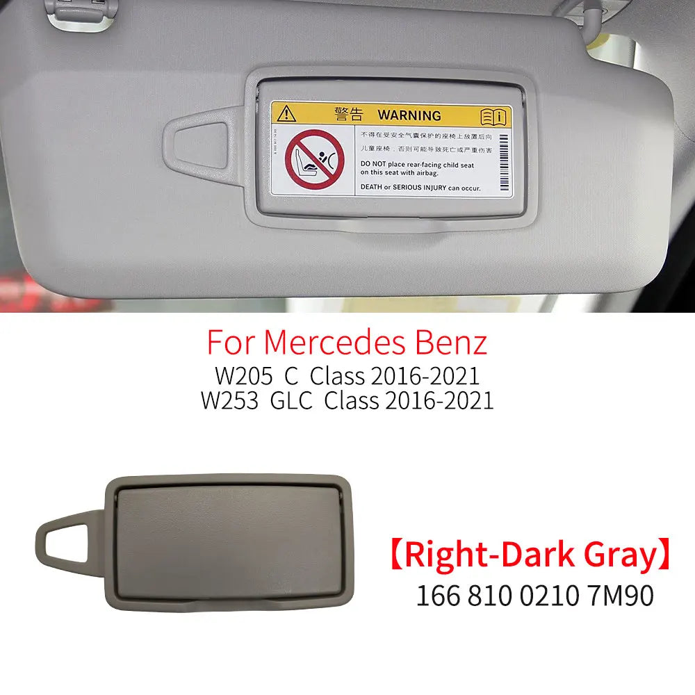 Car Interior Front Sun Shade Visor Makeup Cosmetic Mirror Cover For Mercedes Benz C GLC Class W205  W253 C180 C200 GLC260 GLC300
