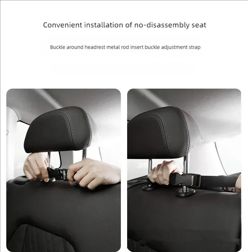 New Large Capacity Car Trunk Bag Mesh Solid Color Backseat Storage Bag Car Interior Storage Bag Auto