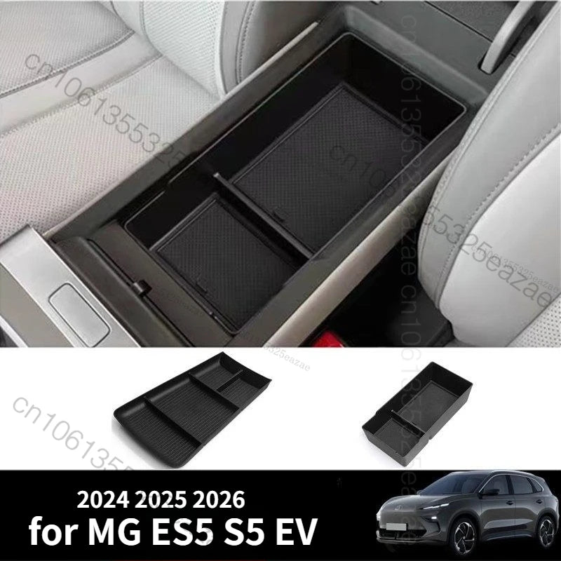 Car Storage Box for MG ES5 S5 EV 2024 2025 2026 Armrest Storage Box Center Console Lower Storage Tray Car Accessories Organizer