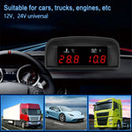 2 In 1 Car Water Temperature and Voltage Gauge | Digital LCD Display with 1/8 NPT Sen alternate view
