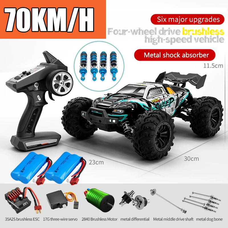 1/16 Off-Road 4WD Remote Control Car with LED Headlight additional angle
