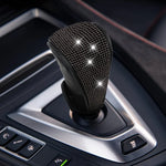 Universal Bling Diamond Gear Shift Cover, Sparkly Rhinestone PU Leather Car Shifter additional angle