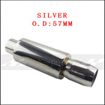 Universal Stainless Steel Exhaust Pipe Muffler | 51-63mm Inlet 89mm Flat Outlet close-up view