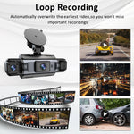 ZKCAMSPY 360° Dash Cam 1080P Front 720P Rear 480P Right Side, 3.16" 4-Split Screen, 4 Lens/3 Lens, Super Night Vision, 24H Parking Monitor, G-Sensor, Loop Recording, Car DVR Recorder with 12-24V Car Plugs, Optional No-card