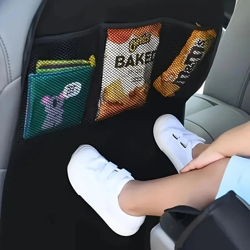 Car Seat Back Organizer with Storage Pockets, Kick Mat Protector