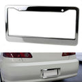 Stainless Steel License Plate Frame | Universal American Fit, Metal Cover & Screw Cap