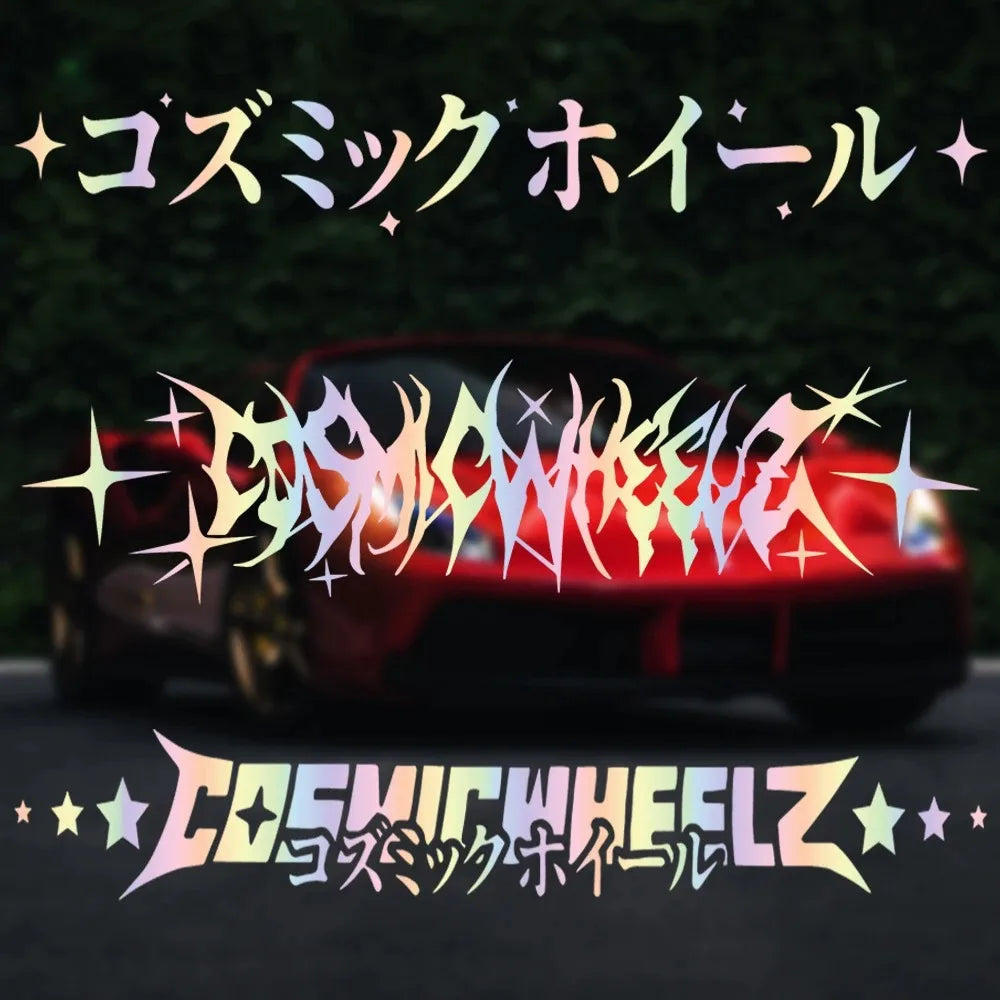 Cosmicwheelz Letter JDM Car Stickers for Automobile Front Windshield and Rear Windscreens Auto Windo