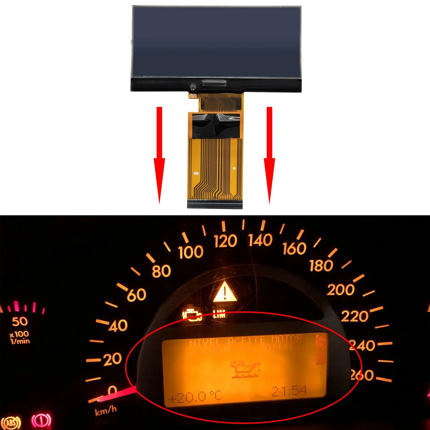 Dashboard LCD Display For Mercedes Benz W203 C-Class 2000-2004 W463 G-Class 2002-2007 | Instrument P