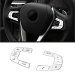Chrome Car Steering Wheel Switch Button Cover Trim For BMW 5 X3 G30 G38 G01 2018-2022 close-up view