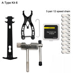 Bicycle Repair Tool Set Chain Wear Checker 6/7/8/9/10/11 Speed Joint Magic Buckle MTB alternate view