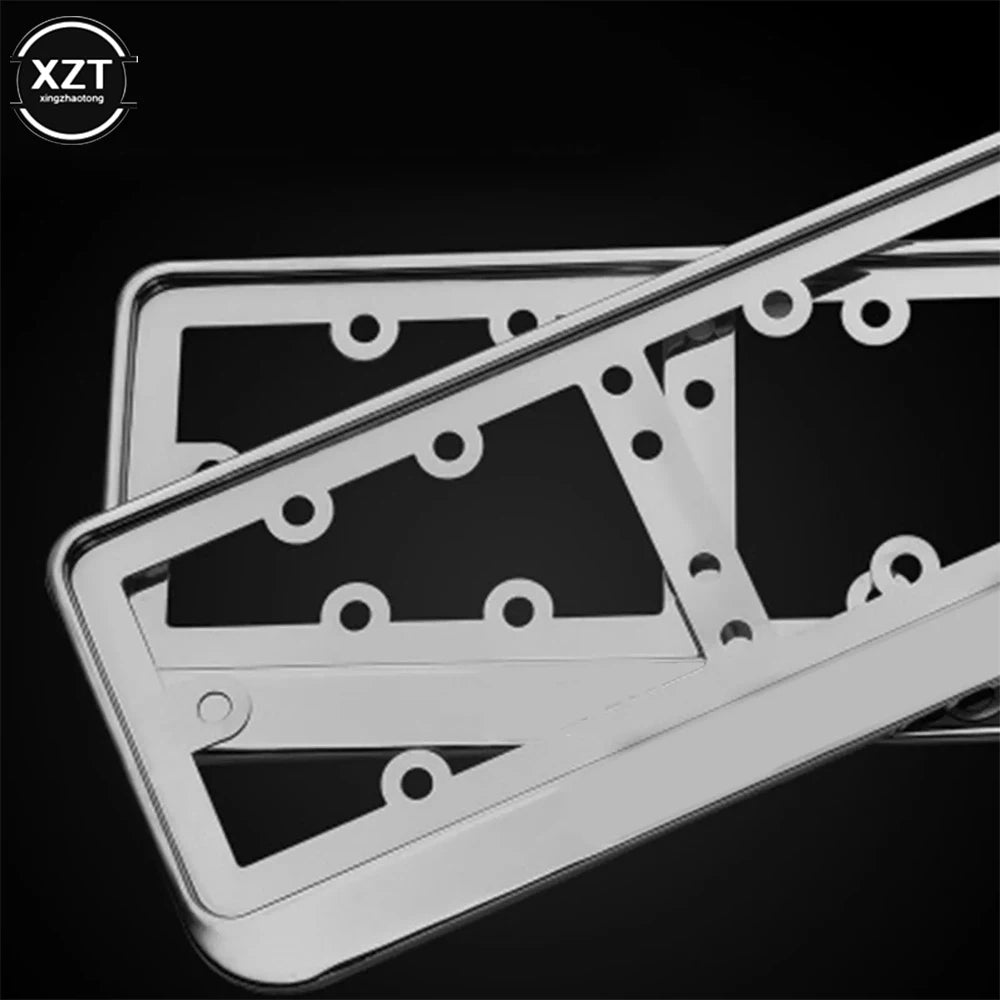 NEWEST 2PCS Car License Plate Frame Aluminum Alloy for EU Car License Plate Frame Num lifestyle view