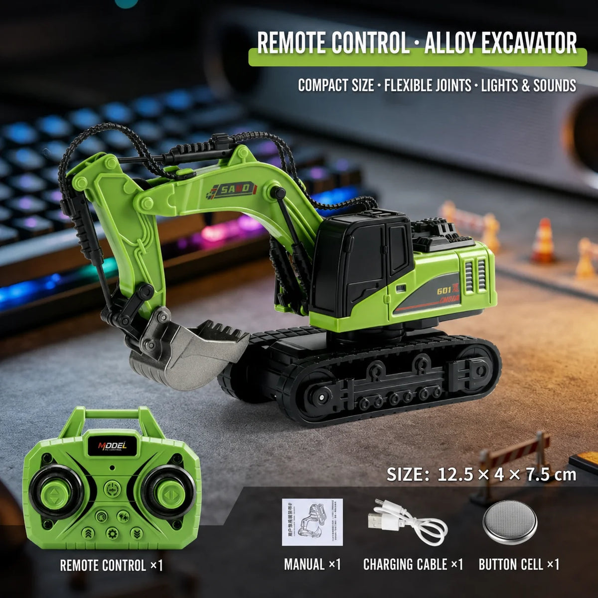 1:64 Metal Remote Control Engineering Car Set alternate view