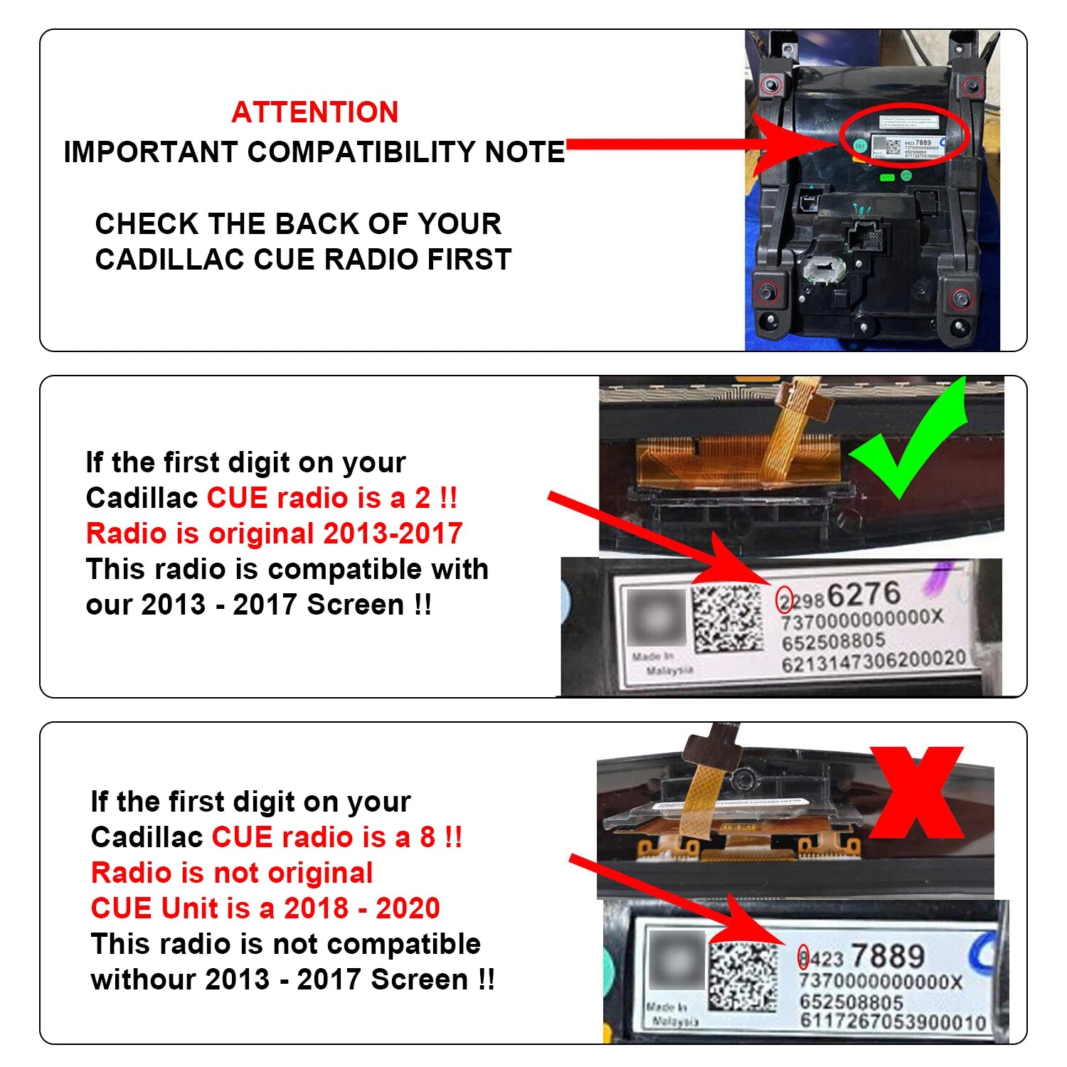 Cadillac CUE Touch Screen Replacement 2013-2017 | ATS SRX XTS CTS Escalade additional angle