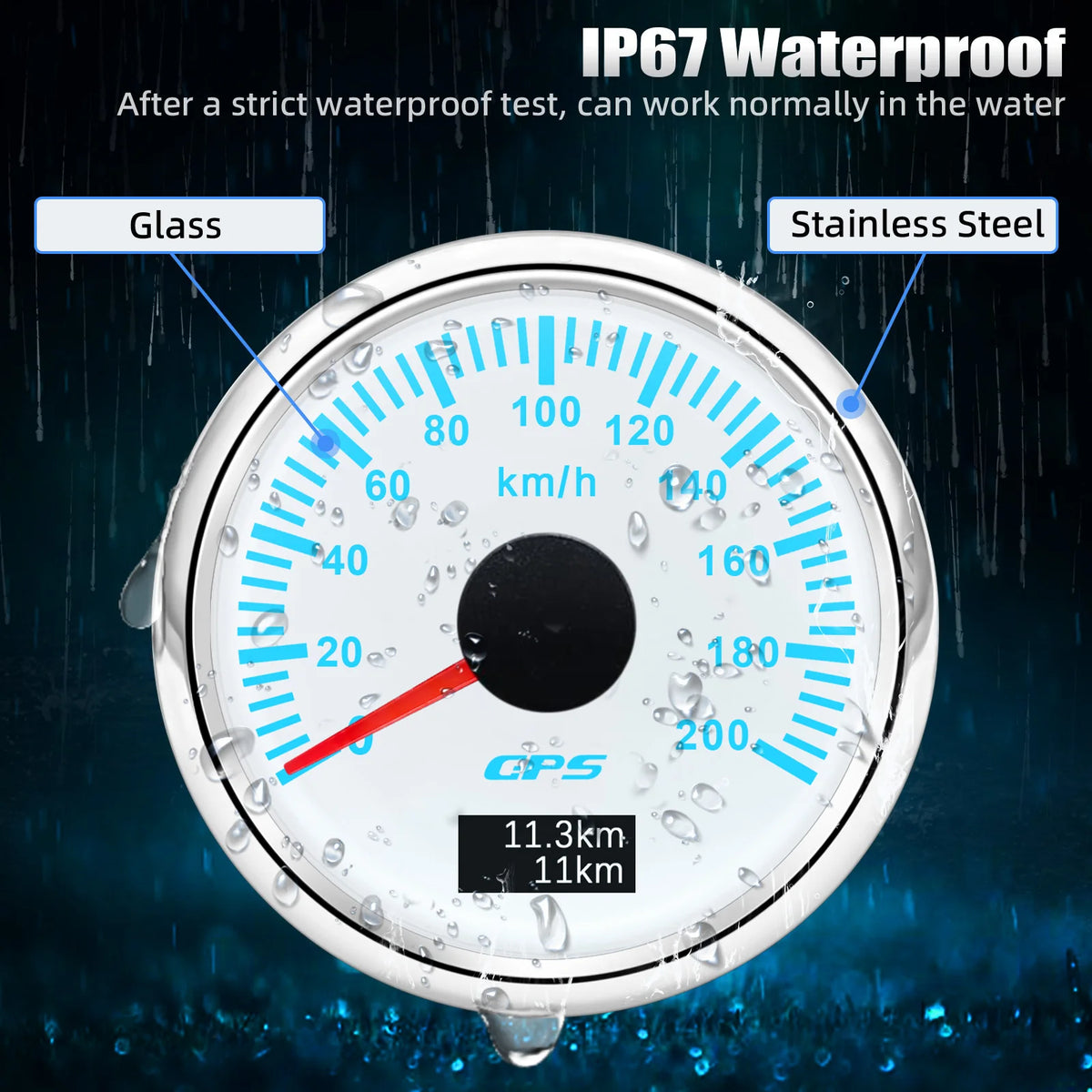 52MM Digital GPS Speedometer Gauge with Antenna | 7 Color Backlight for Car Boat Mari lifestyle view