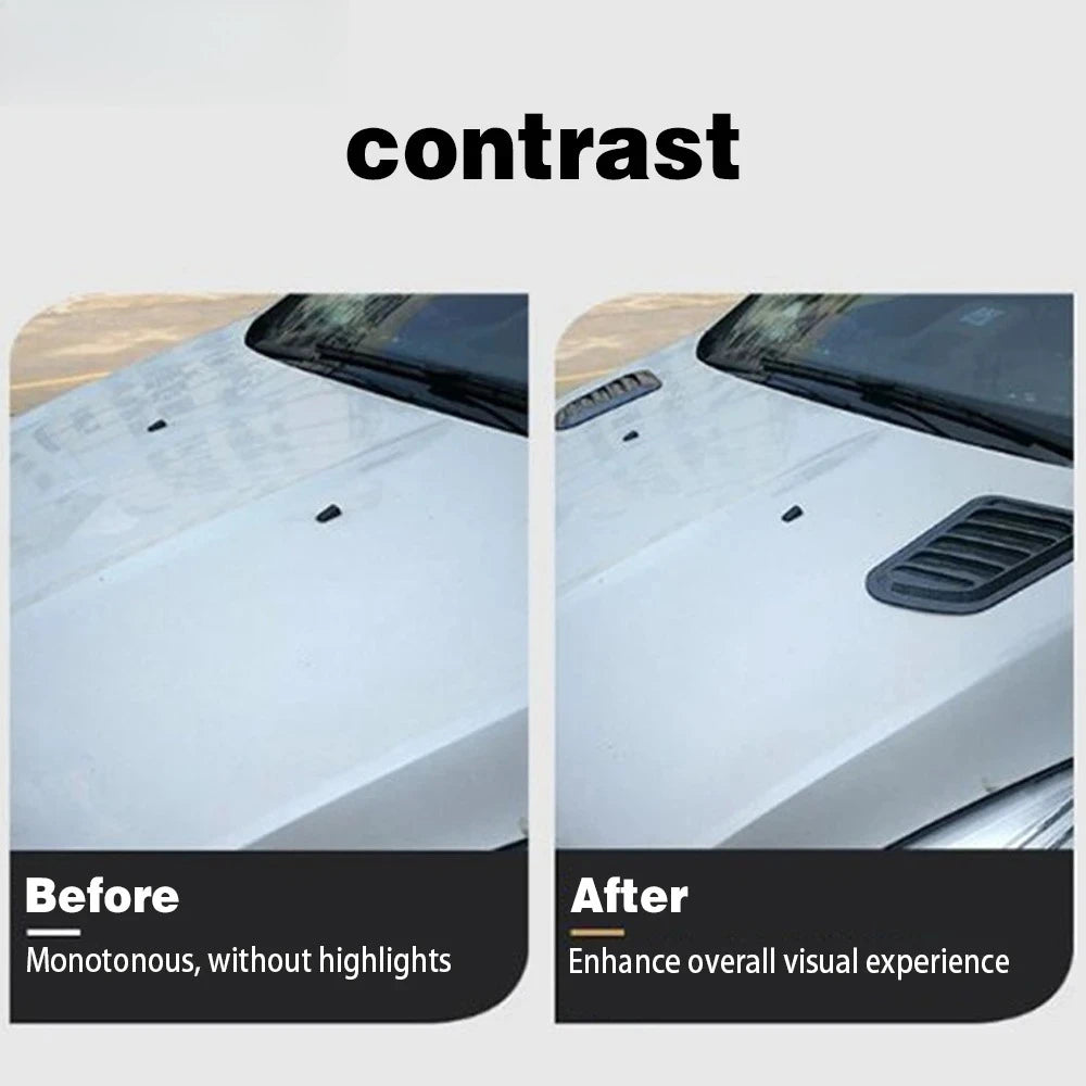 Universal Car Hood Scoop Carbon Fiber Air Intake Vent Cover 2PCS Styling Accessories E close-up view