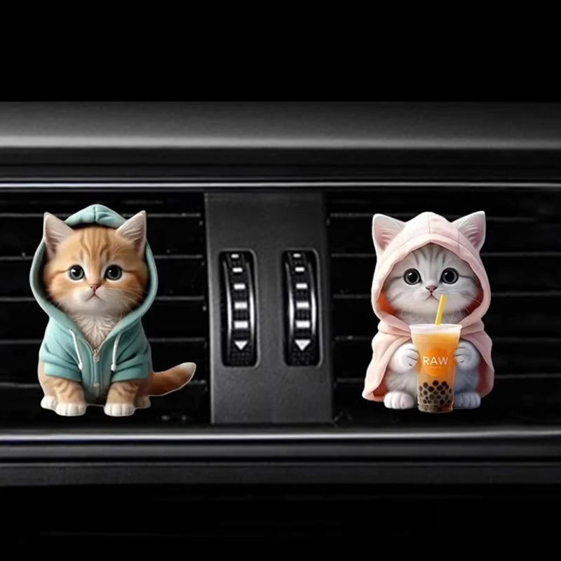 Car Outlet Vent Perfume Clips Cat Acrylic 2D Air Freshener Diffuser | Car Interior De alternate view