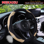 Women's PU Leather Breathable Steering Wheel Cover Car Accessory Suitable for 14.5-15 lifestyle view