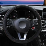 Car Steering Wheel Cover Breathable Anti Slip PU Leather Steering Covers Suitable 3 additional angle