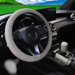 3 Car Massage Mesh Cloth Steering Wheel Cover Handbrake & Handle Cover Set Breathable No Inner Ring