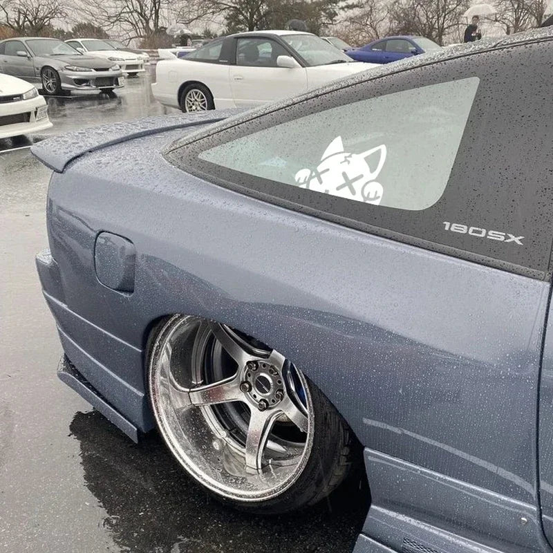 Cartoon Cat Vinyl Stickers Waterproof Decals for Car Truck Bumper Motorcycle Helmet - close-up view