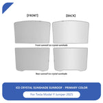 Tesla Model 3/Y Ice Cloth Buckle Glass Roof Sunshade | Sunroof Skylight Shade close-up view