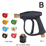 High Pressure Car Wash Gun with 1L Foam Sprayer | 5 Nozzles & M22-14 Adapter for Karcher detail view