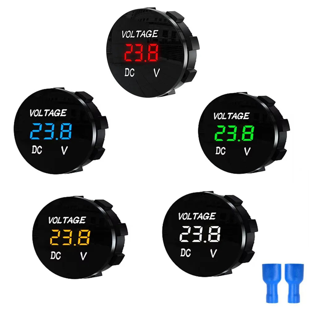 DC 5V-48V Digital Voltage Meter | Waterproof Car Motorcycle Voltmeter